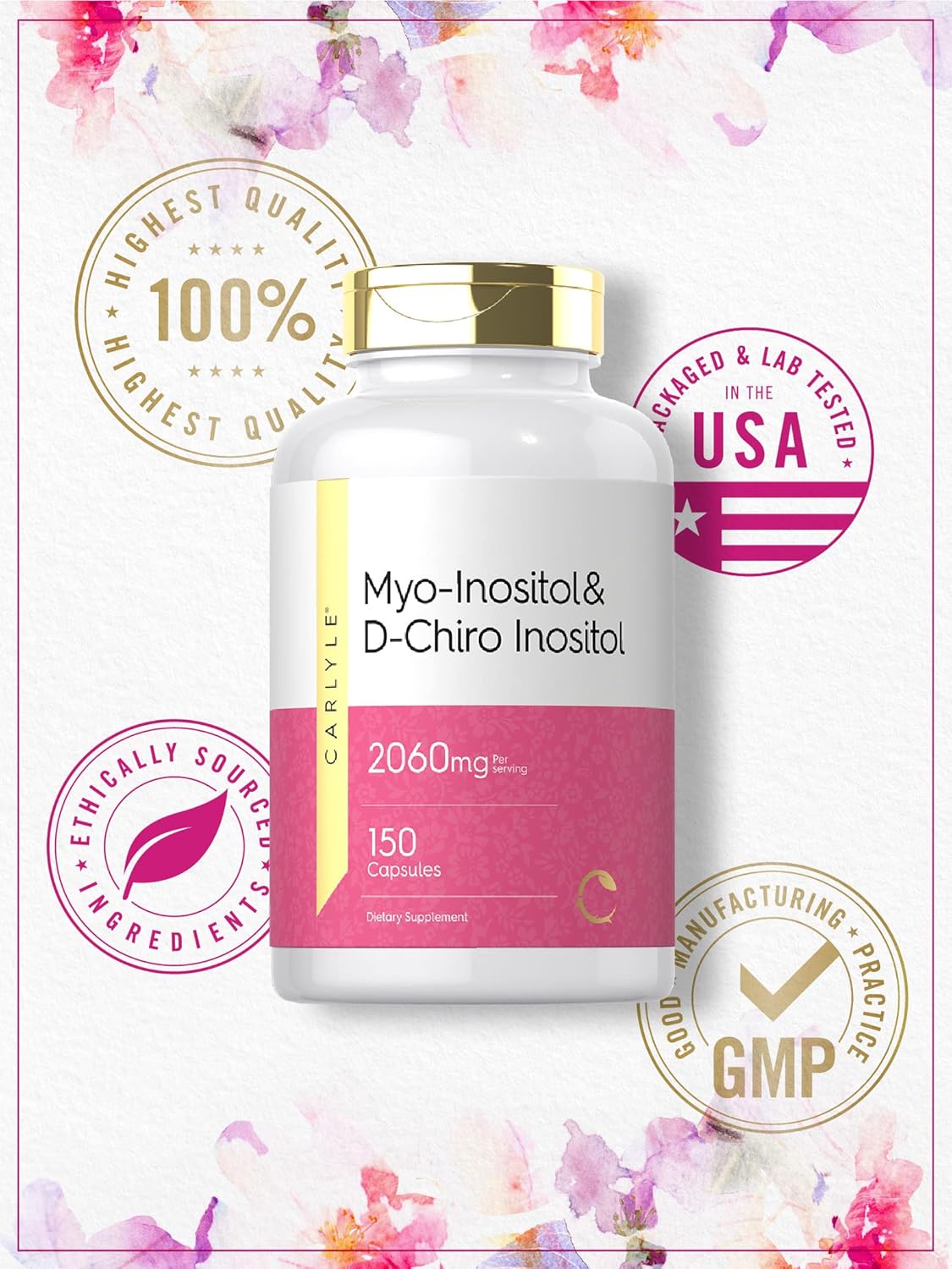 Suplemento Mio-inositol y D-Chiro Inositol 2060mg  150 cáp