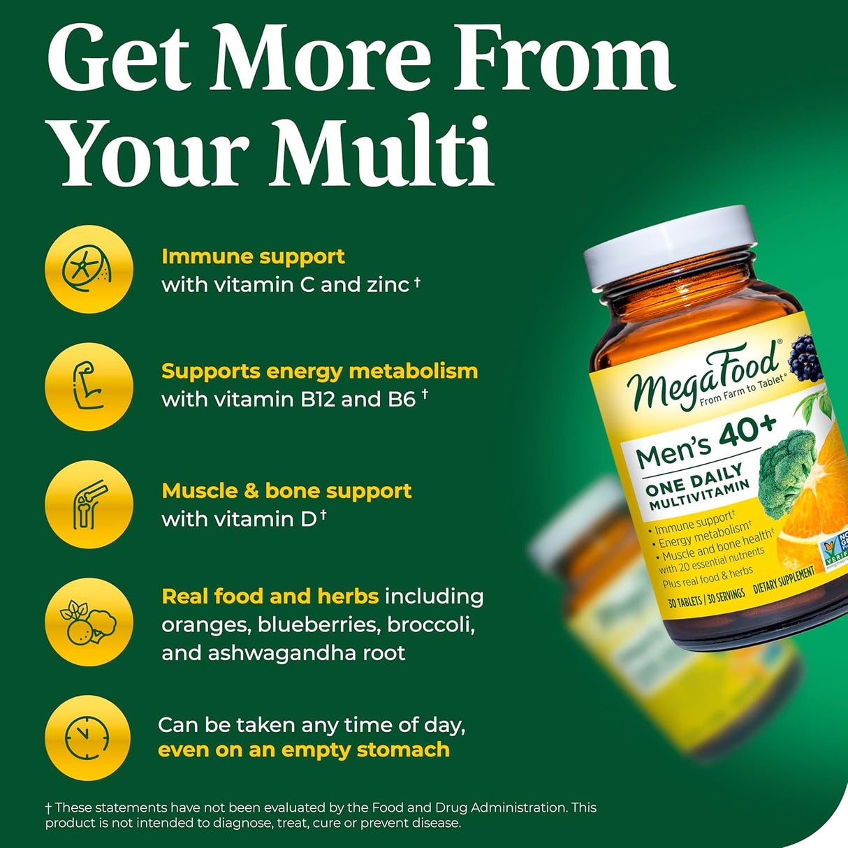 Suplementos multivitamínico y mineral para hombres 40+ One