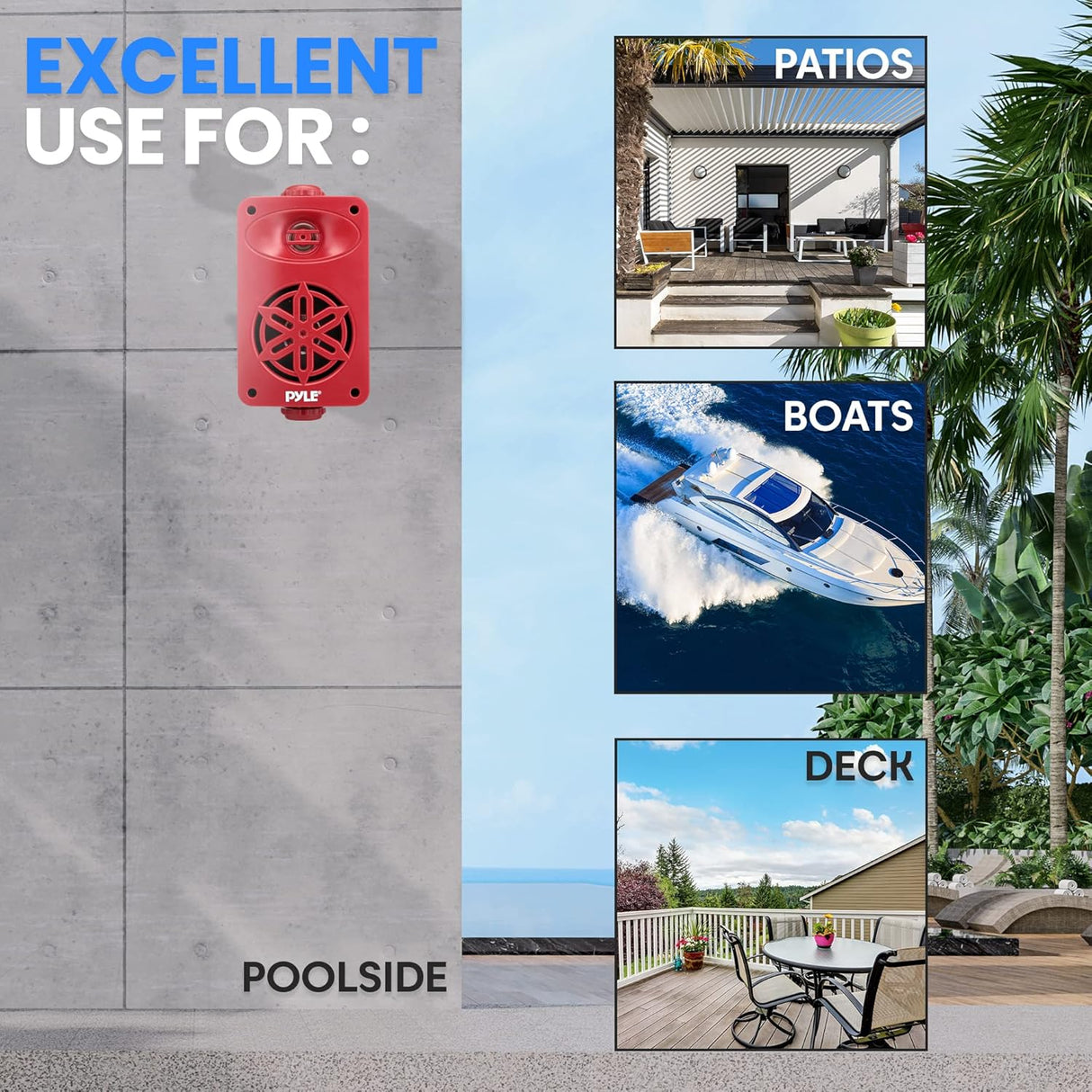 Parlante de altavoces Bluetooth PYLE-HOME PDWRBT36RD