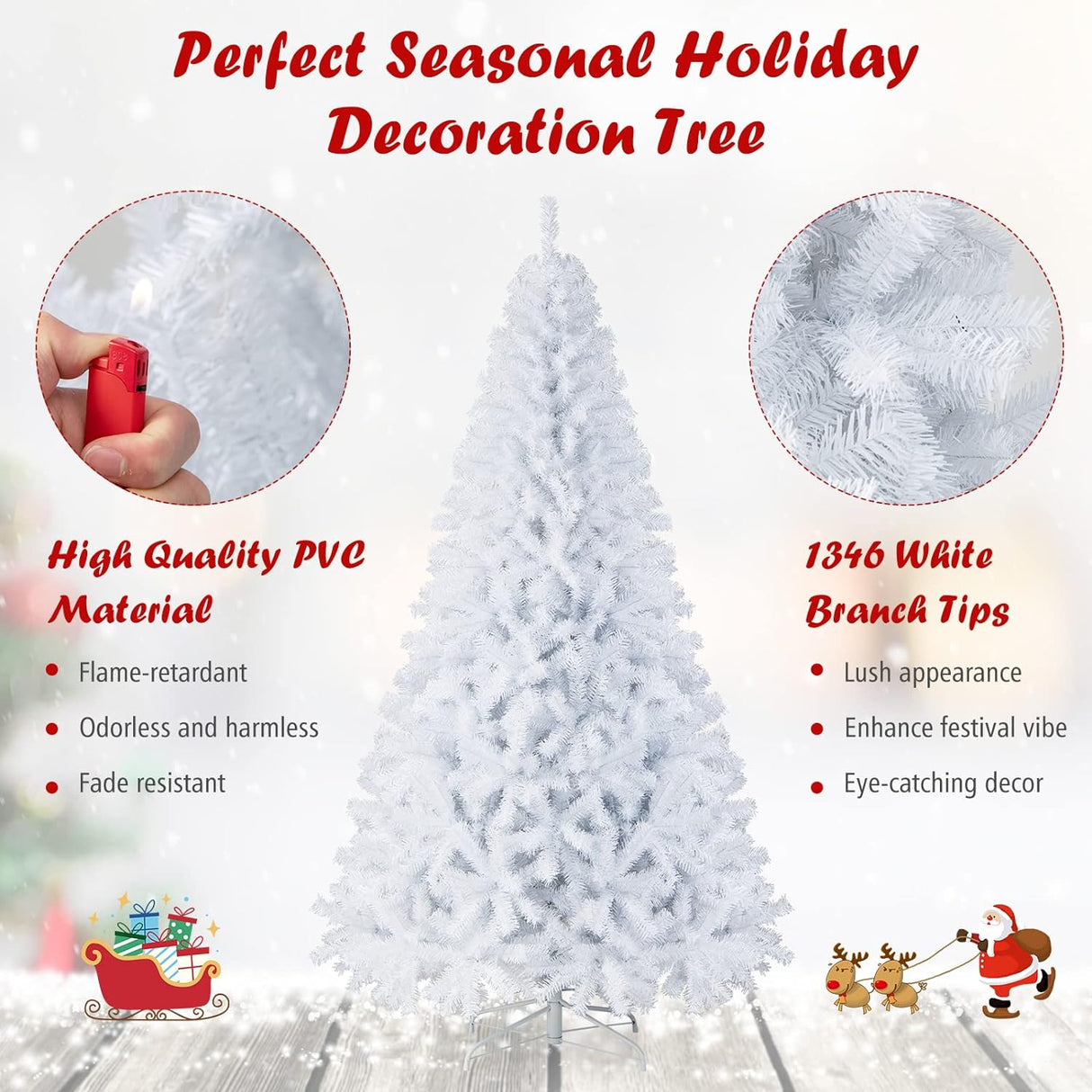 Árbol de Navidad Artificial 7.5ft Goplus, Pino Premium, Unlit