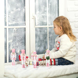 10 Pcs Adornos de Navidad Nutcracker de Madera 5 Figuras