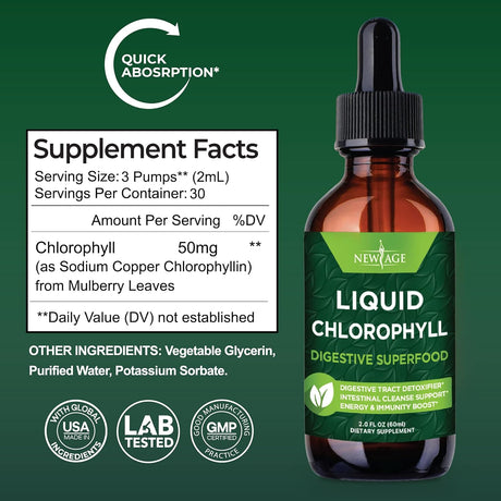Suplementos Alimenticios  Gotas líquidas de clorofila 60ml