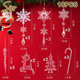 Adornos de Navidad Geegoods 18pcs Copos de Nieve Cristales