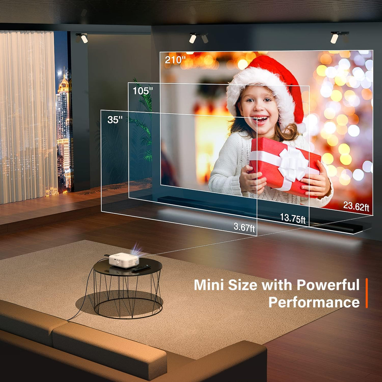 Proyector Mini VOPLLS 1080P, Zoom 50%, Compatible HDMI