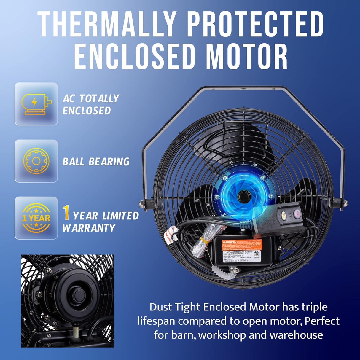 Ventilador Industrial Tornado 12 Alta Velocidad IPX4 TEAO 3 Velocidades