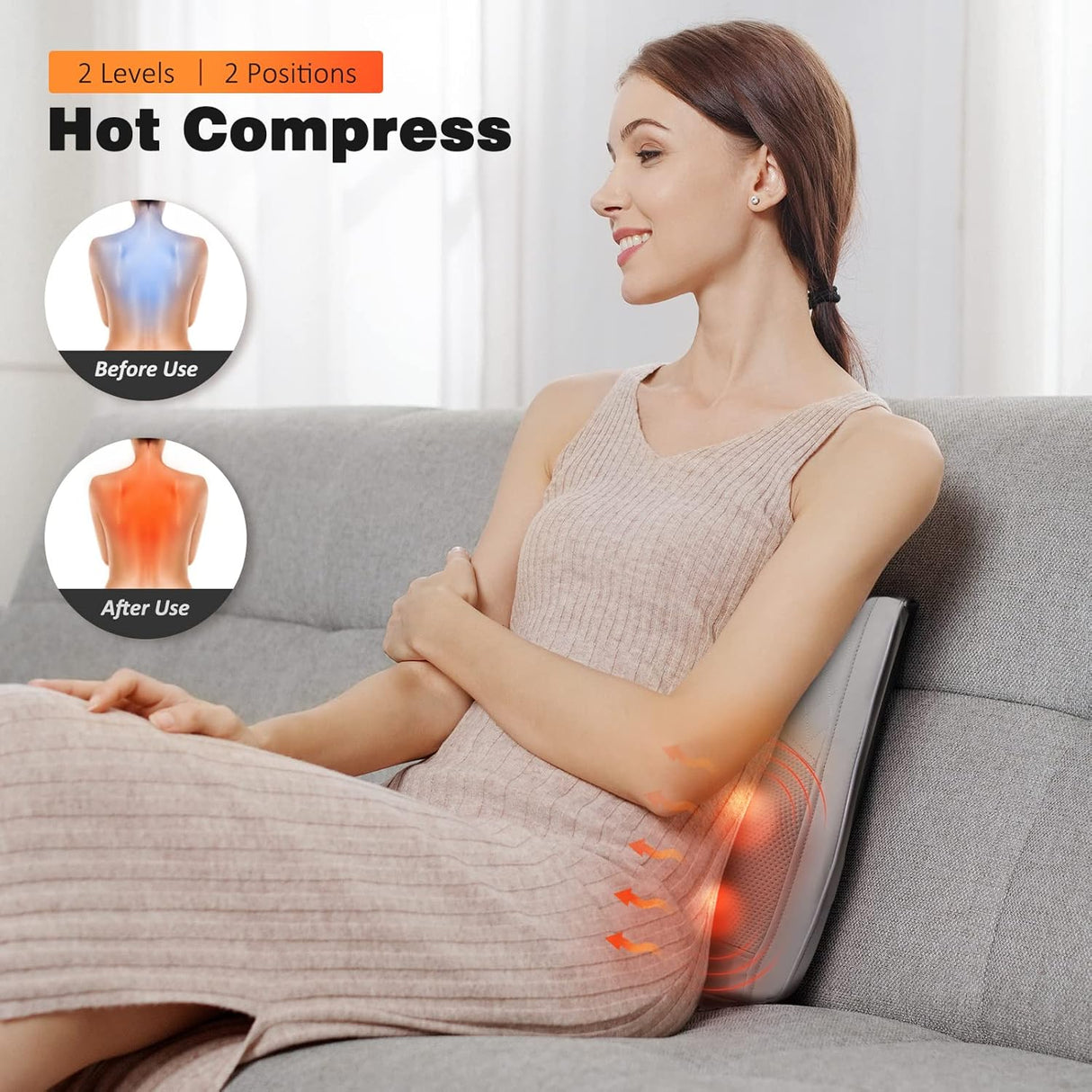 Masajeador de Cuello y Hombros con Calor, Shiatsu 3D, Modelo X
