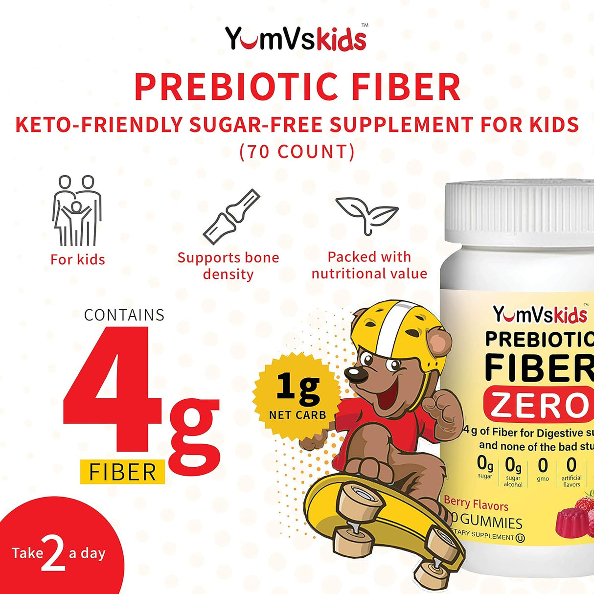 Suplementos prebiótica cero para niños masticables