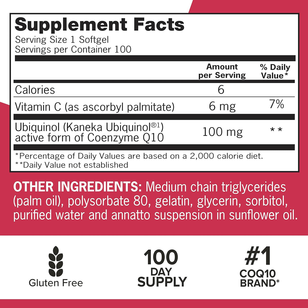 Suplemento Qunol Mega Ubiquinol natural Coq10 100 mg  100 un