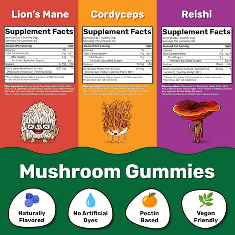 Suplementos Fungies Pack de gomitas de súper hongos Reishi