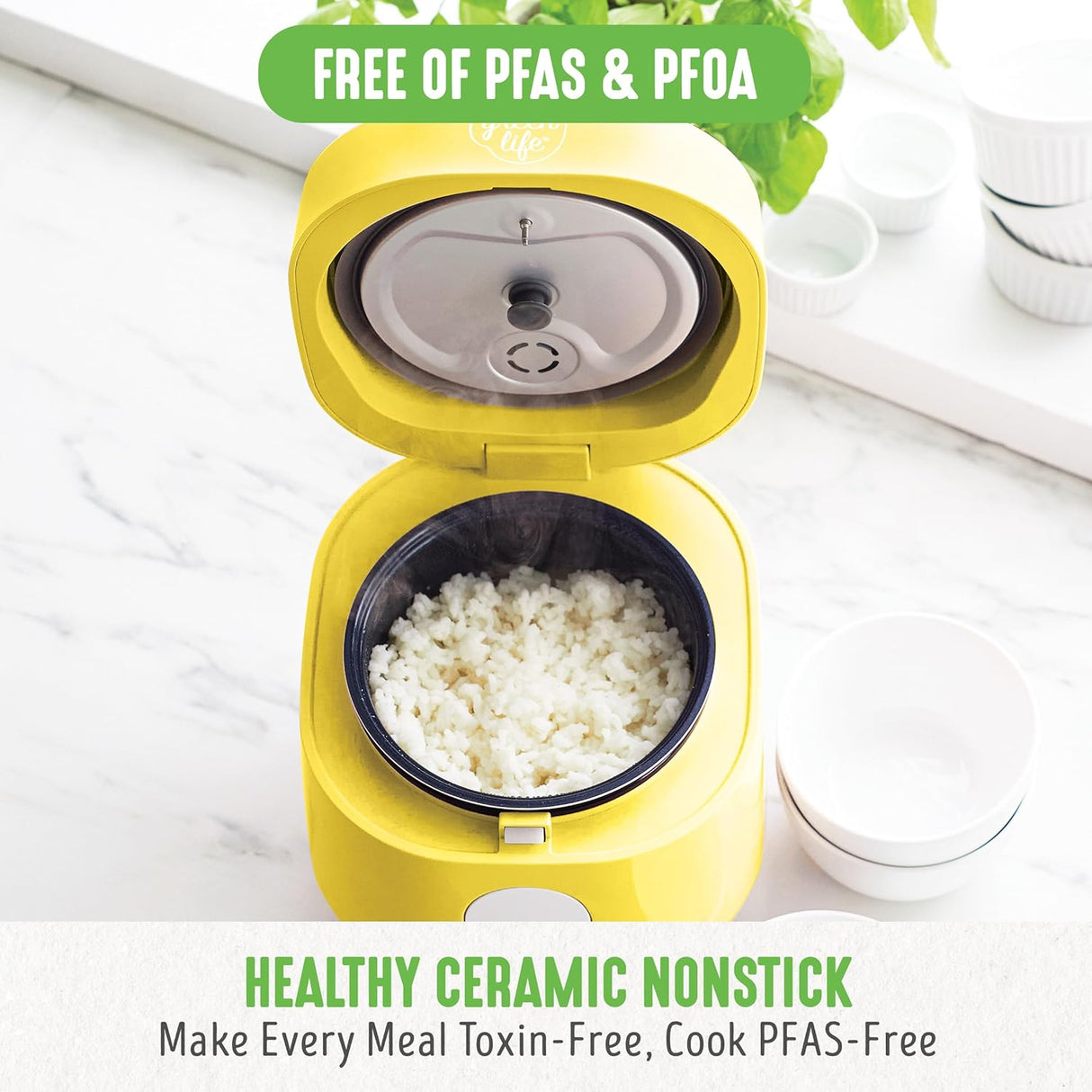 Cocedor de Arroz GreenLife 4 Tazas, Cerámica Antiadherente