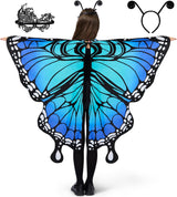 Disfraz Azul de Mariposa para Niñas, Spooktacular Creations, Máscara y Diadema
