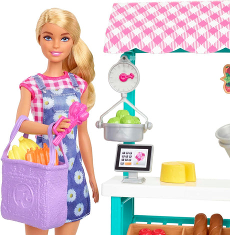 Barbie Careers Juego de Mercado con Muñeca Blonde y Accesorios