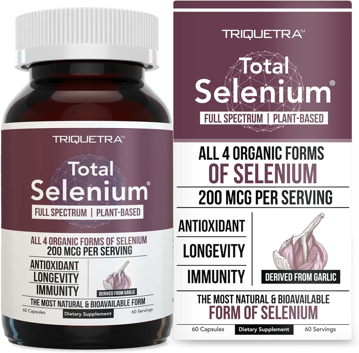 Suplemento Selenio total 200 mcg selenio a base de plantas