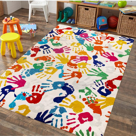 Alfombra grande de huellas de manos y huellas STARUIA