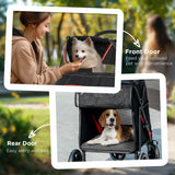Carrito para perros PawHut, hasta 30 kg, plegable, con ruedas