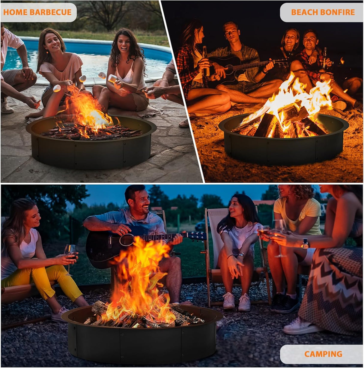 Anillo de Fuego Acero Redondo 36" Interior/39" Exterior