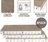 Rascador para gatos 3 piezas almohadilla reversible