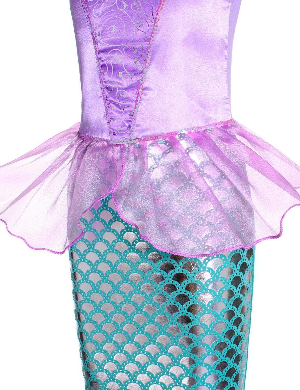 Disfraz de sirena para niñas Joy Join con peluca y corona