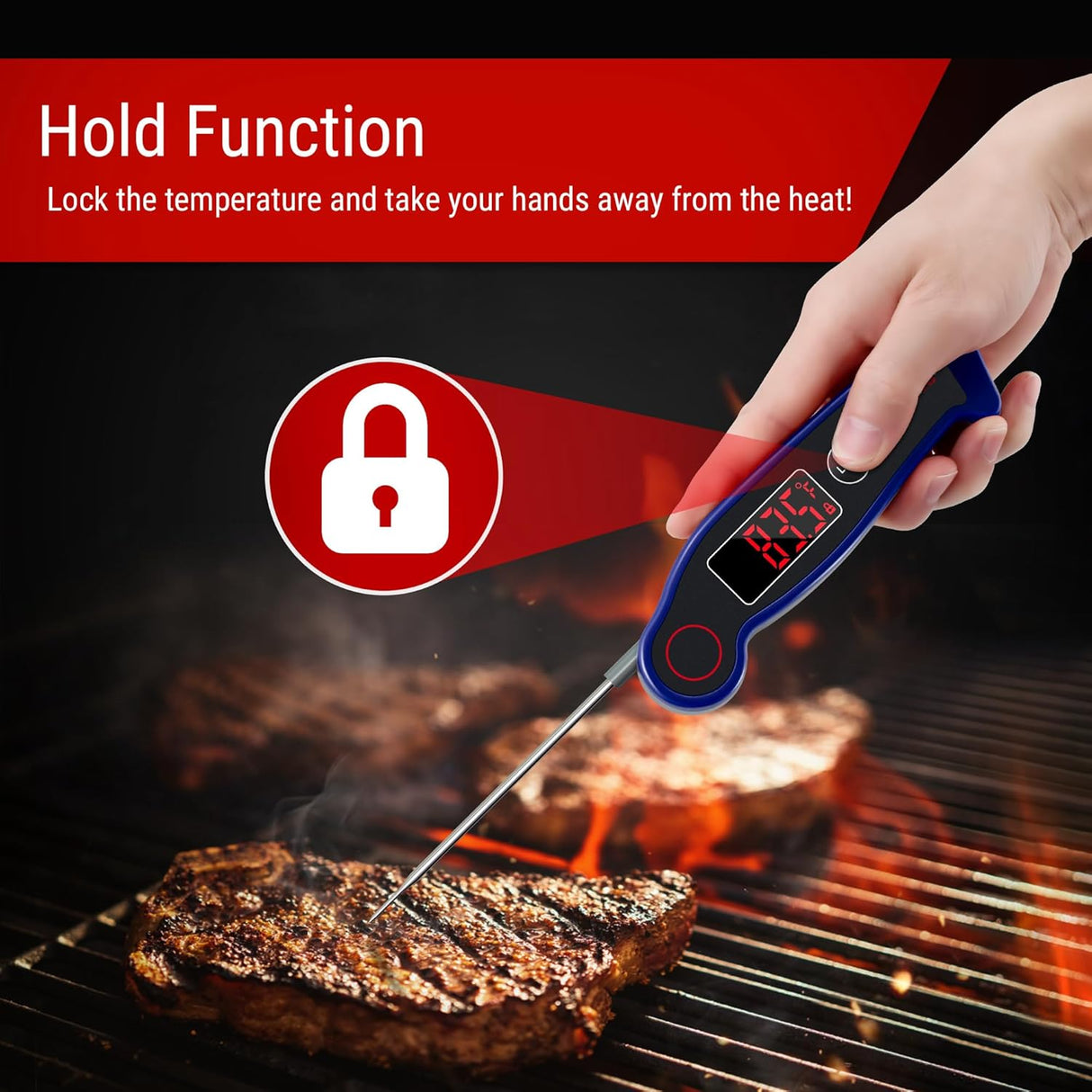 Termómetro de cocina ThermoPro TP19, digital, impermeable, rápido