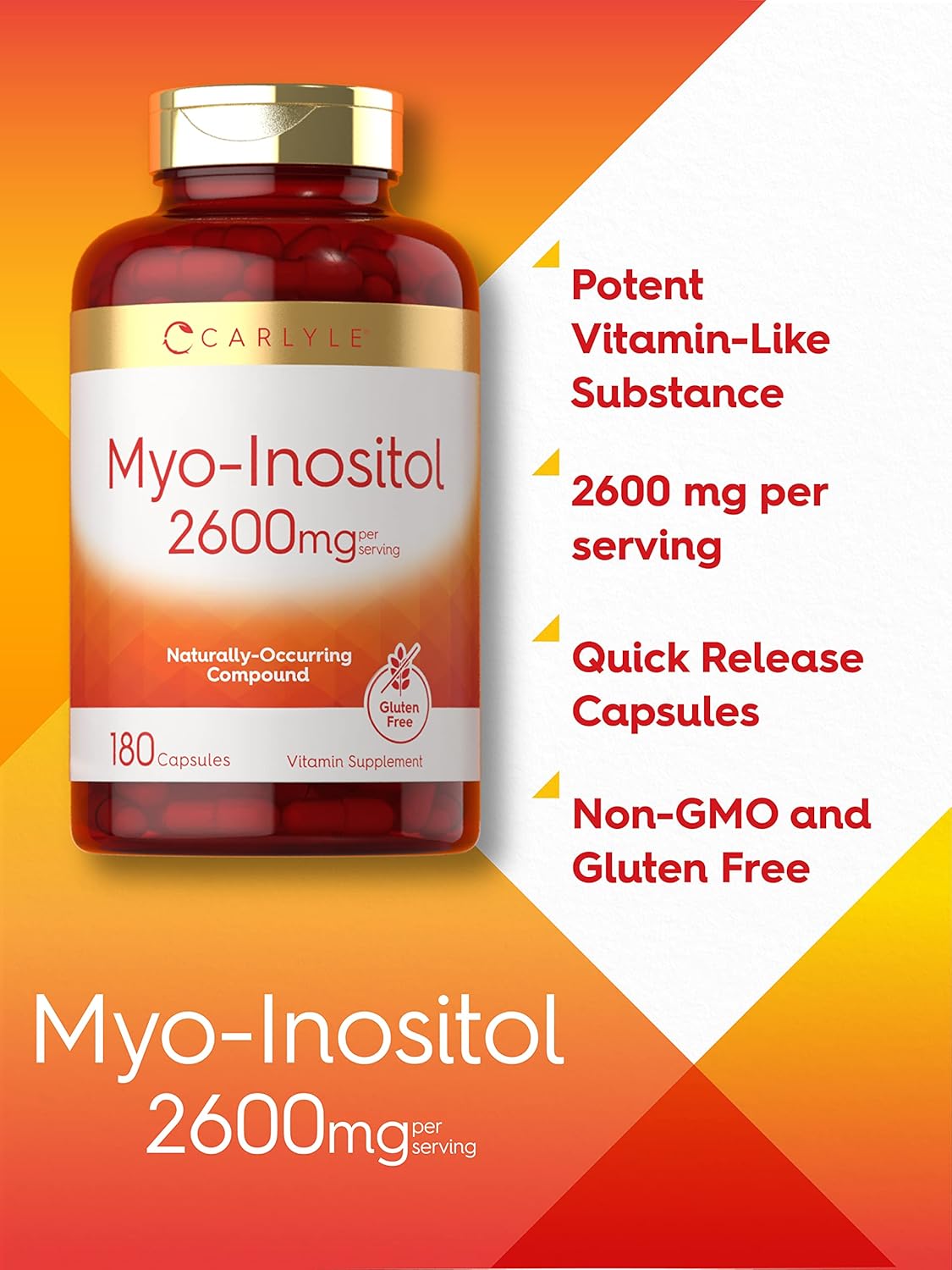 Suplementos Mio-inositol 2600 mg  180 und Sin OMG sin gluten