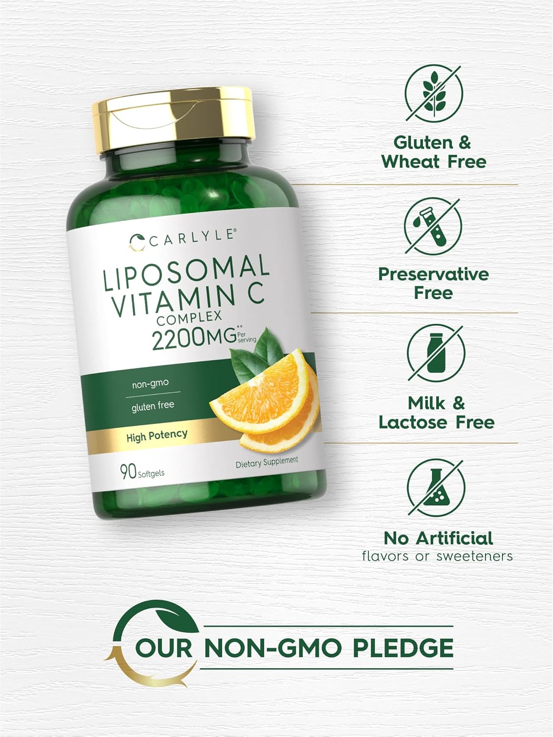 Suplementos  Vitamina C liposomal  2200 mg 90 und sin gluten