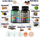 GiDa Cultura Shilajit y Sea Moss Combo - 120 cápsulas