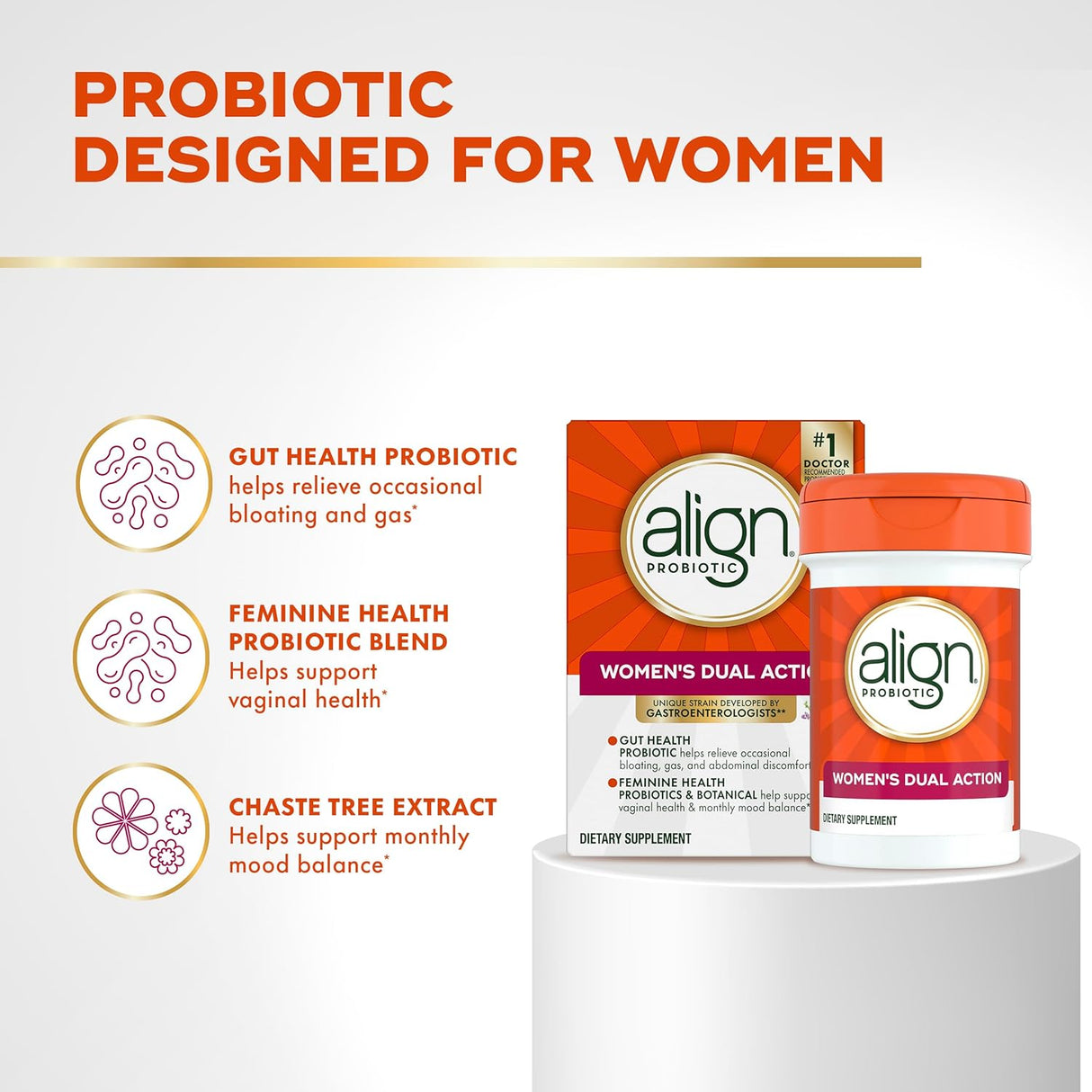 Align Probióticos Mujeres Dual Acción, 42 Cápsulas