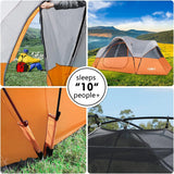 Tienda de campaña UNP 10 personas, doble capa, impermeable, 2 habitaciones