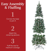 Árbol de Navidad 7.5ft Best Choice Products, Flocked, Modelo Slim