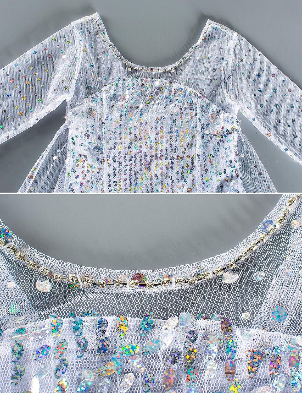 Disfraz de princesa con capa larga brillante para niñas 2-3t