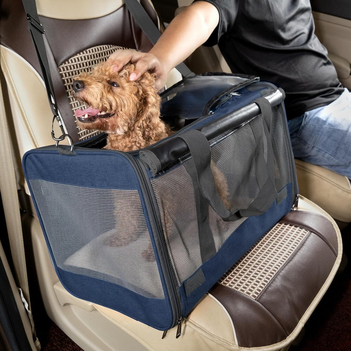 Transportadora Suave para Gato Grande 15 lbs+ - Comoda y Ventilada