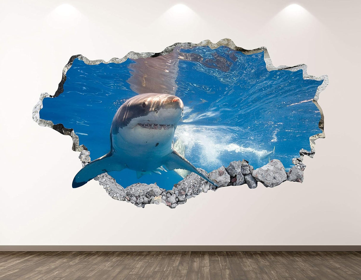 Vinilo Decorativo de Tiburón, Art Decor, 3D, Modelo BL26