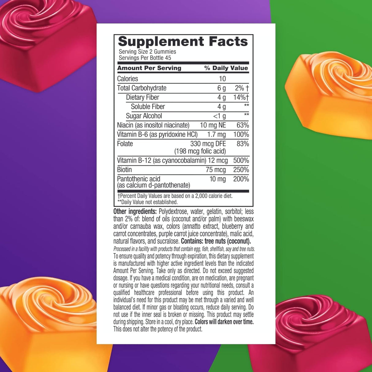 Suplemento de gomitas con fibra Well Fit, 90 unidades