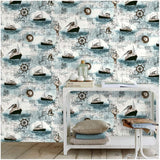 Blue Sailing Papel pintado decorativo Stick and Peel Papel