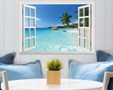 Adhesivo de pared para ventana pared de ventana de playa