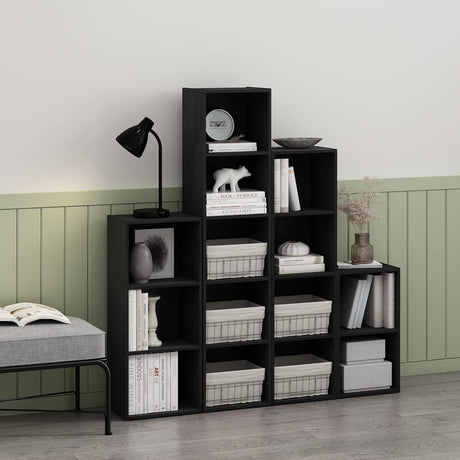 Estantería para libros de madera, 4 niveles, modelo Luder