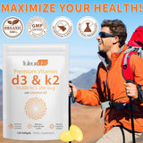Suplemento de Vitamina D3 K2, 10000 IU, Salud Ósea y Inmunidad