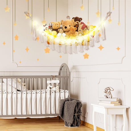 Hamaca para Peluches con Luz LED, Almacenaje para Niños