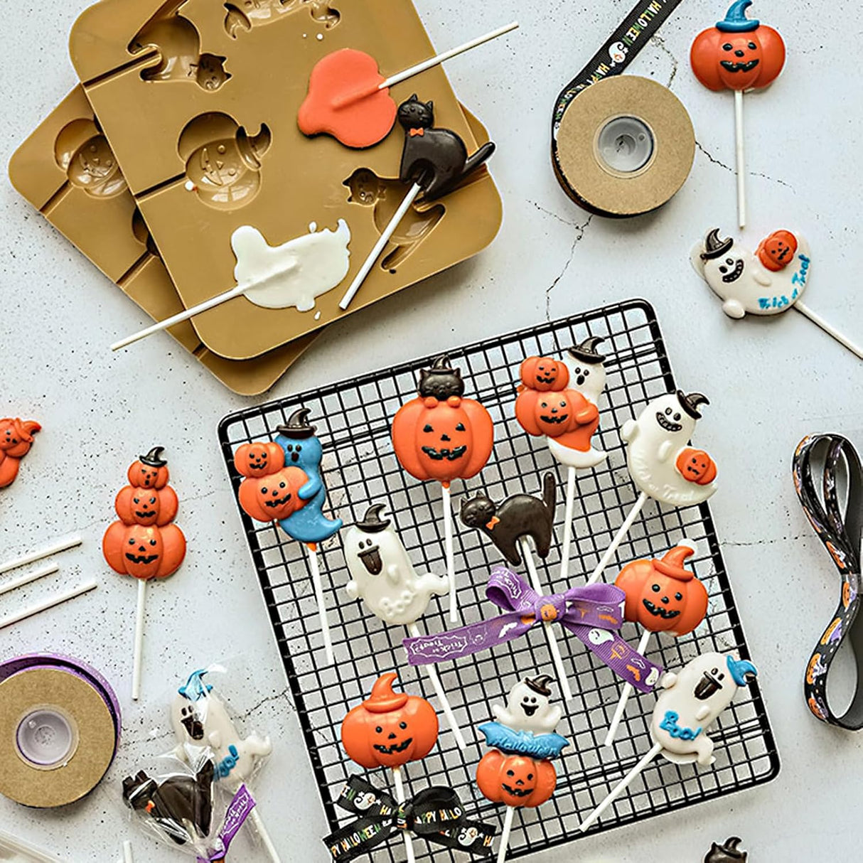 Moldes de Silicona para Halloween 2 Pack Formas de Dulces