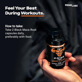 Prime Labs Cápsulas de Maca Negra Orgánica 1200mg, Energía y Vitalidad, 60u