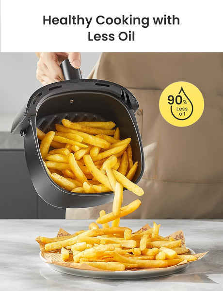 Freidora de aire COMFEE 2.2 qt, 12 menús, control de tiempo
