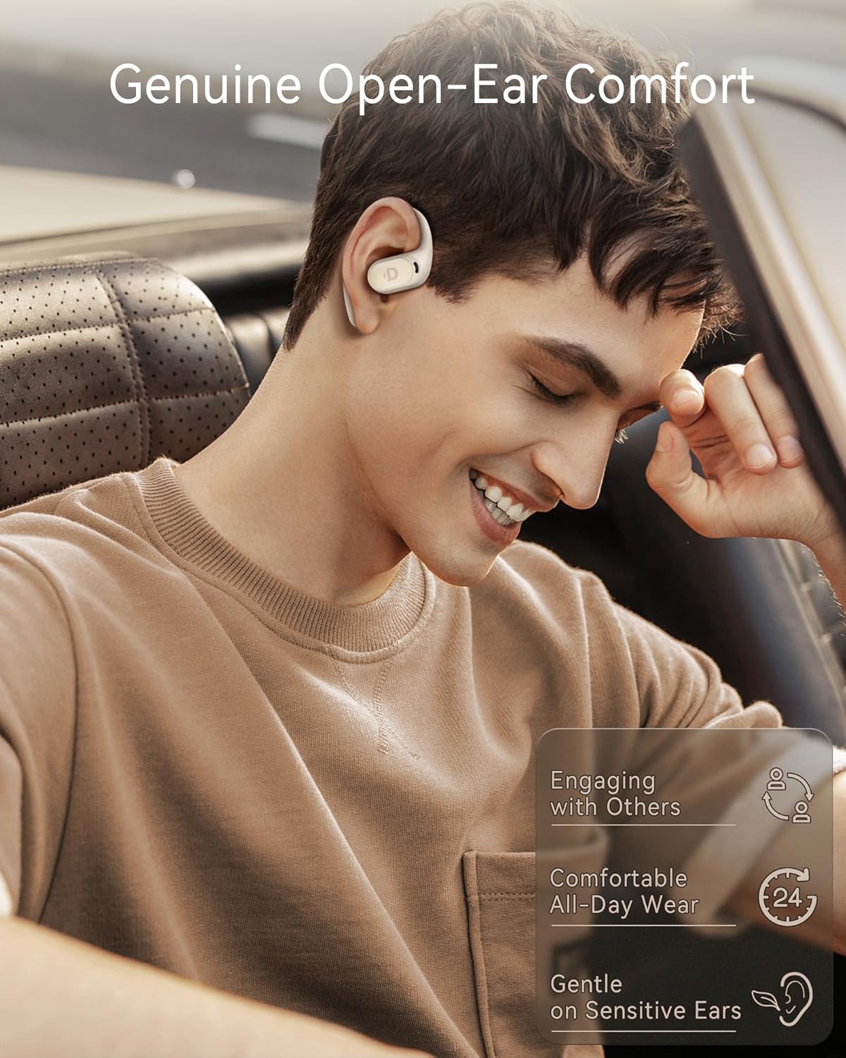 Auriculares Inalámbricos Abiertos con Control Táctil y Cancelación