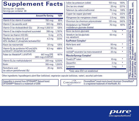 Suplemento Pure Encapsulations VisionPro Nutrients mineral