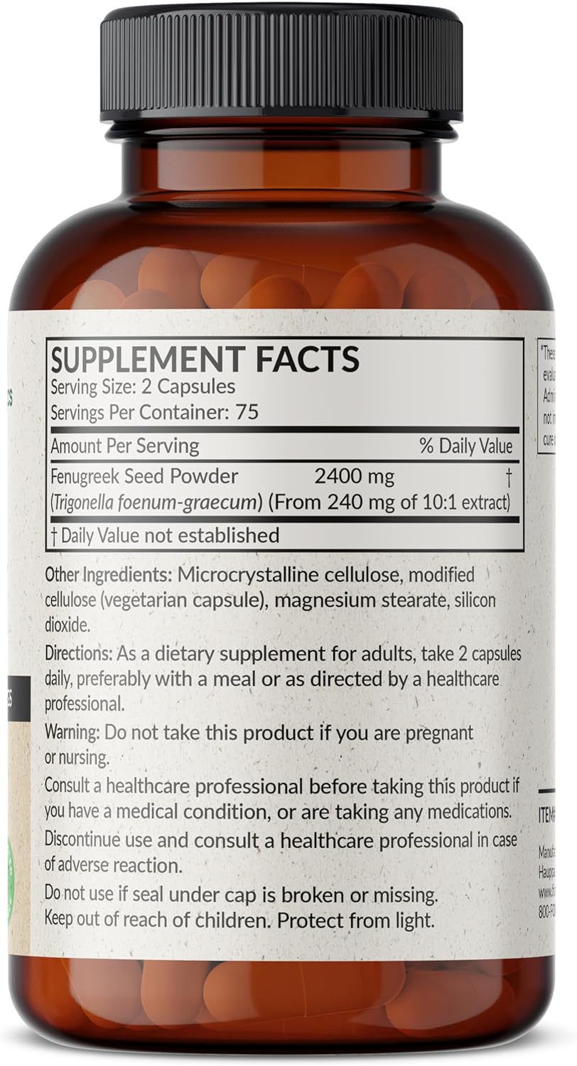 Fenogreco Extra Strength 2400 mg, 150 cápsulas vegetarianas sin OMG