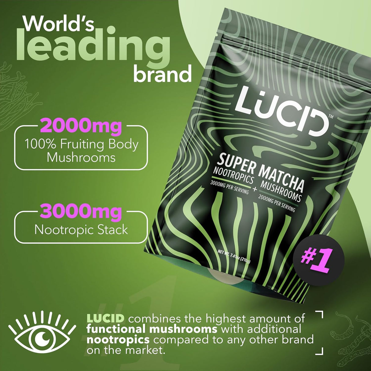 Superfood de Hongos Lucid Matcha - Enfoque y Salud Cerebral