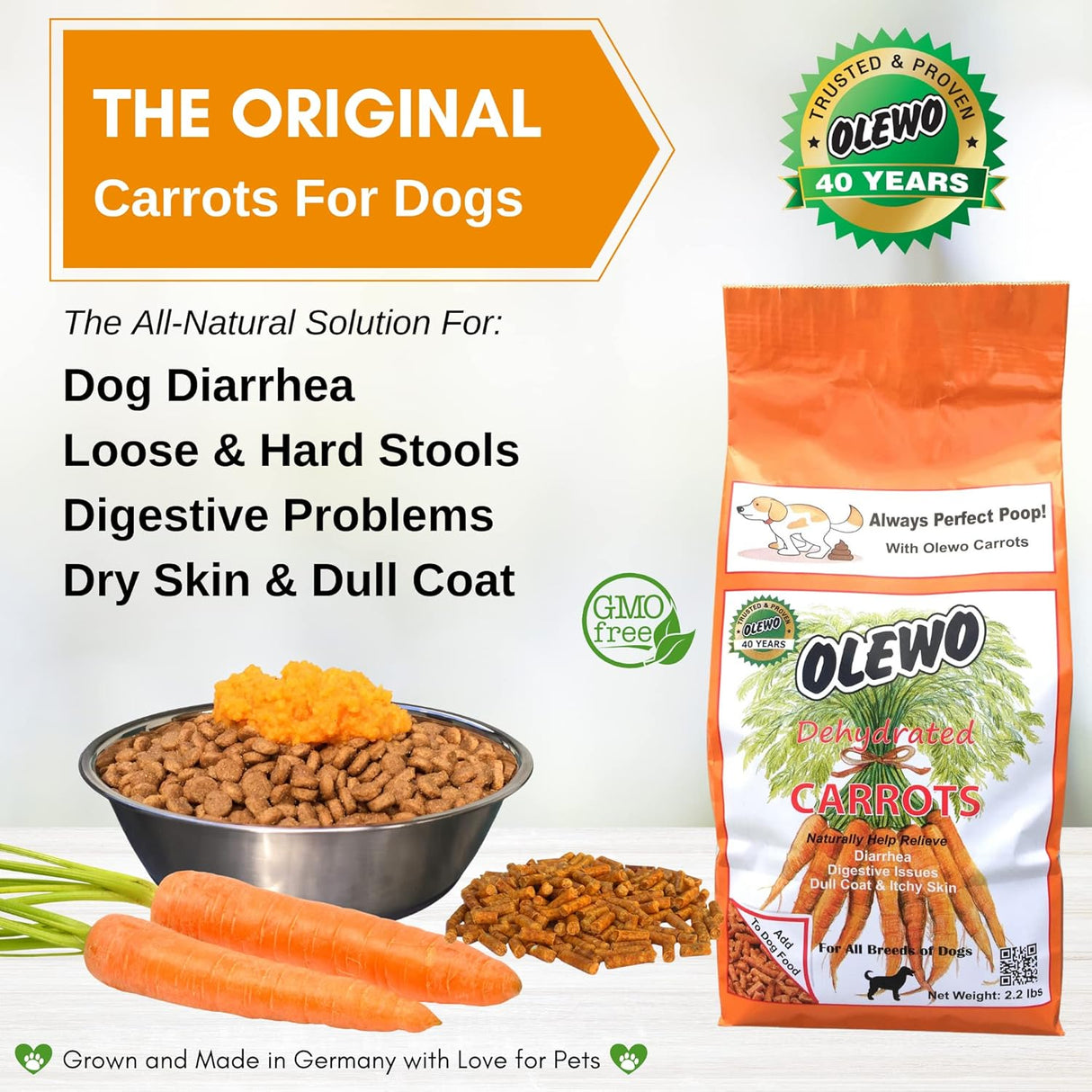 Vitaminas Deshidratado de zanahorias de perro