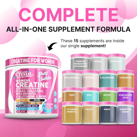Creatina mujer + BCAA, Nutra, Hidratación y Energía, Shelf