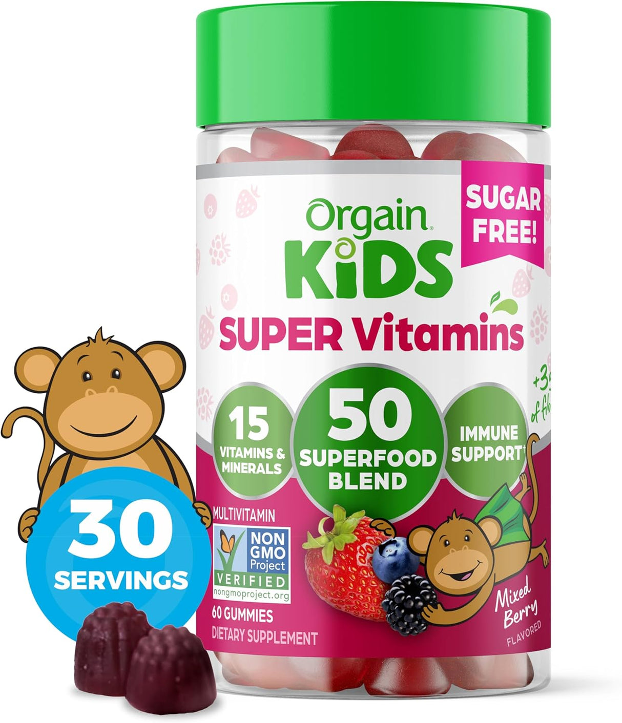 Suplementos multivitamínicas sin azúcar para niños veganas