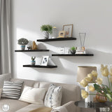 Estanterías flotantes de madera PHPH, 24 pulgadas, set de 6