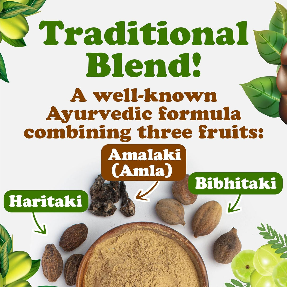 Polvo de Triphala Orgánico Food to Live, Detox Natural, 8 oz